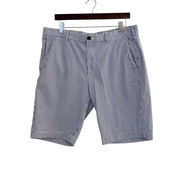 Brooks Brothers Other - Brooks Brothers Seersucker Shorts Mens 38 Blue White Striped Cotton Preppy Beach